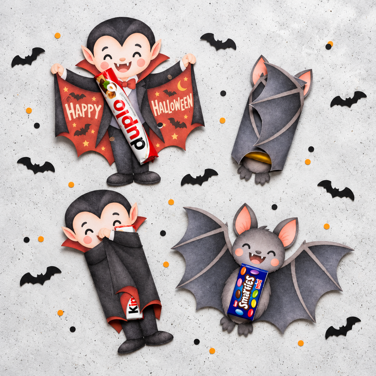 Regalini di Halloween: vampiri e pipistrelli porta cioccolatini