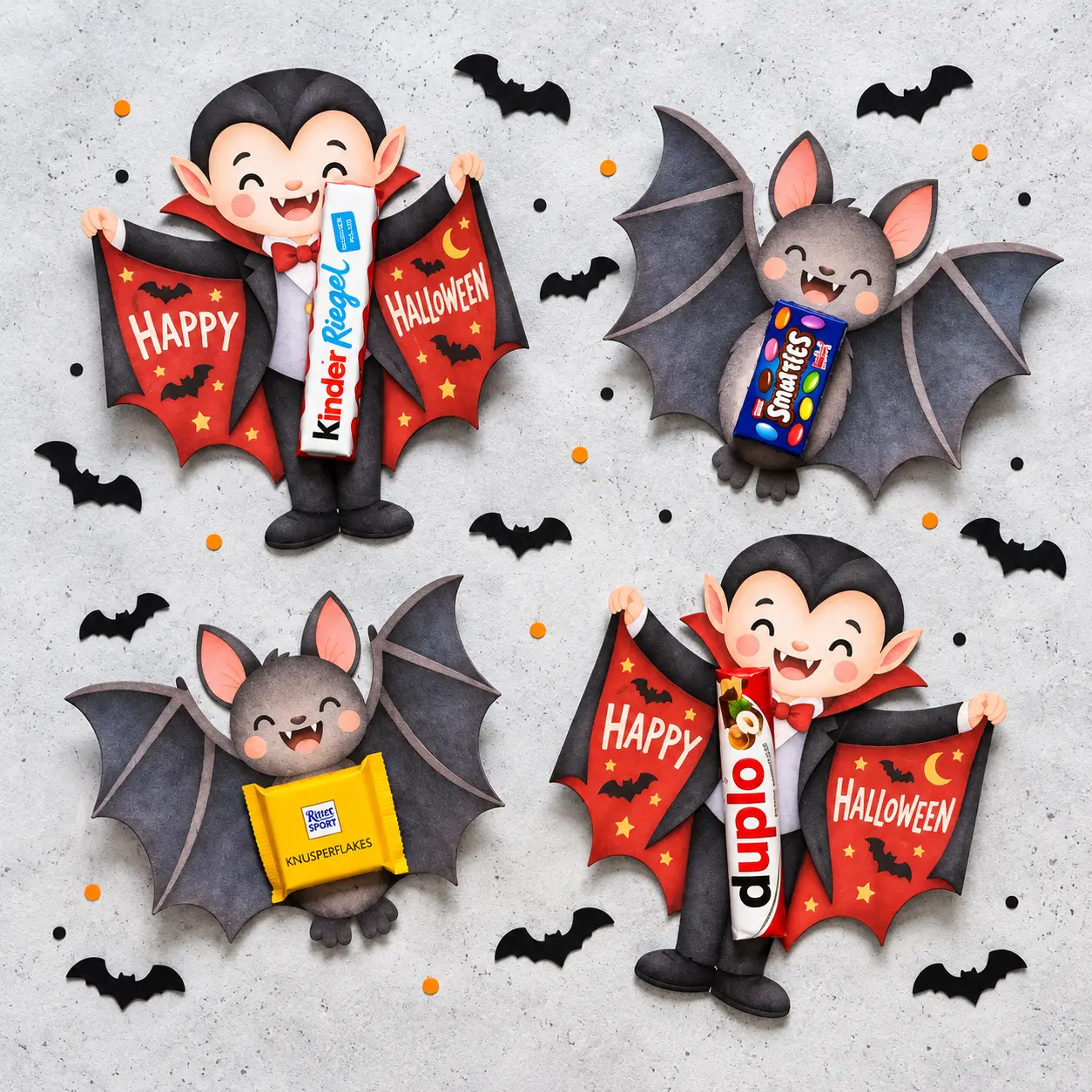 Regalini di Halloween: vampiri e pipistrelli porta cioccolatini